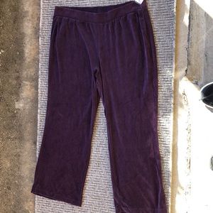 Basic Editions purple velour party pants